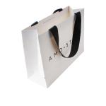 Mini White Branded Paper Bags Company Logo Promotional For Business Emboss