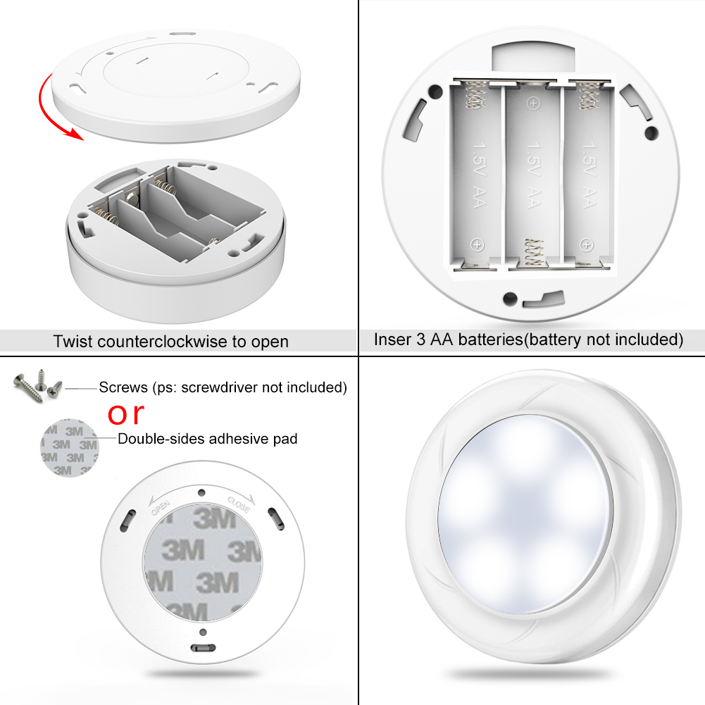 4.5VDC Battery Operated Puck Lights With Remote