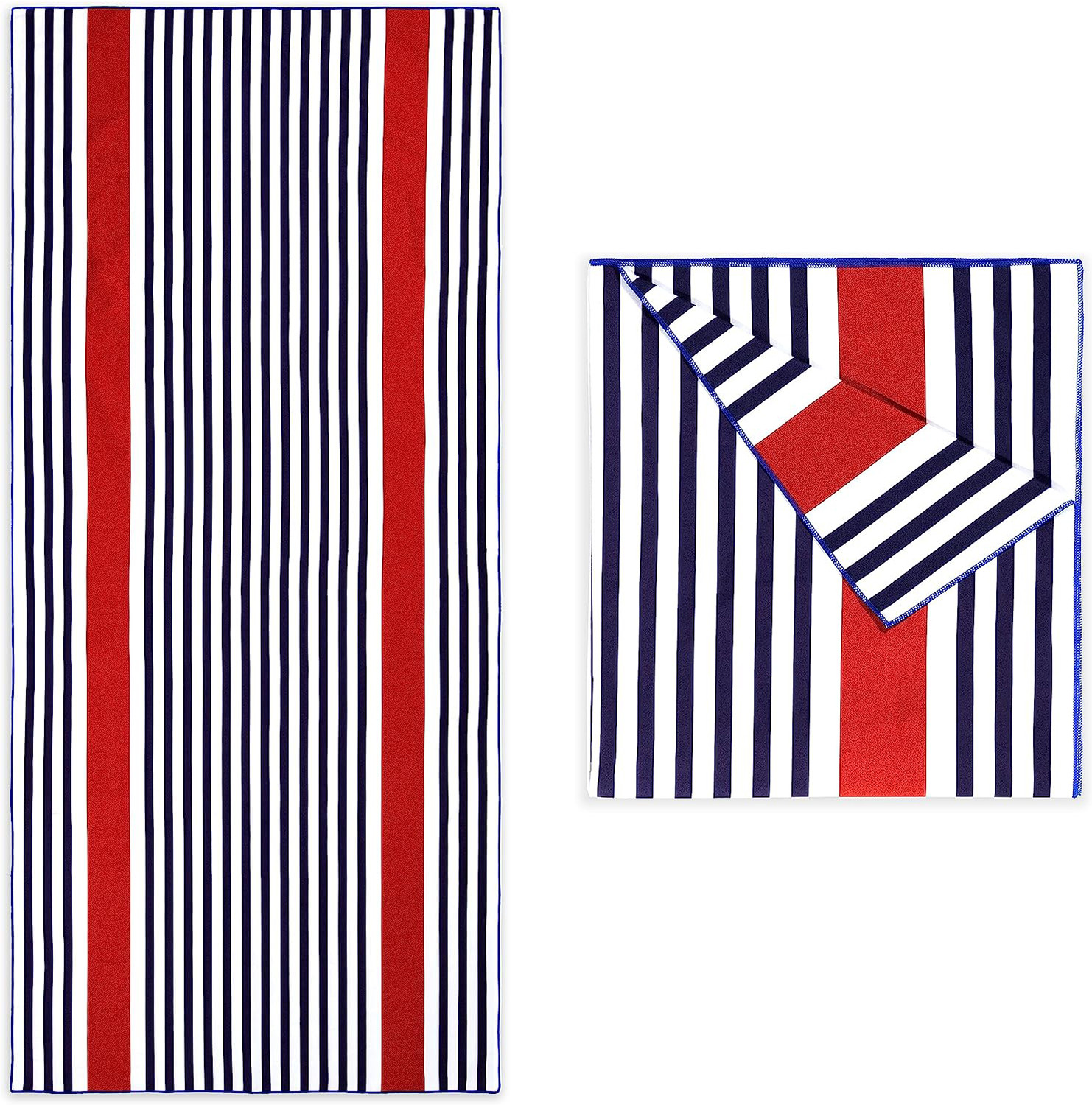 Rectangular Color Stripe Printed Beach Towel Microfiber Quick Drying Beach Towel