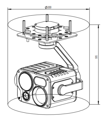 Drone Camera High performance four-sensor gimbal 30X optical zoom Fixed-focus 1080P