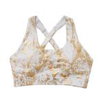 Oem Factory Manufacturer Custom Logo Bras Gold Snake Print Cross Back Yoga Bra