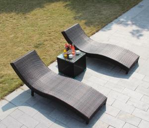 Wholesale Leisure Aluminium PE Rattan Sunbed All weather Outdoor Garden Patio Lounge chaise chair from china suppliers