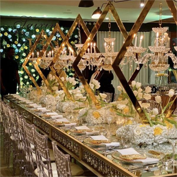 New hot style for wedding centerpiece crystal gold candelabra table decor