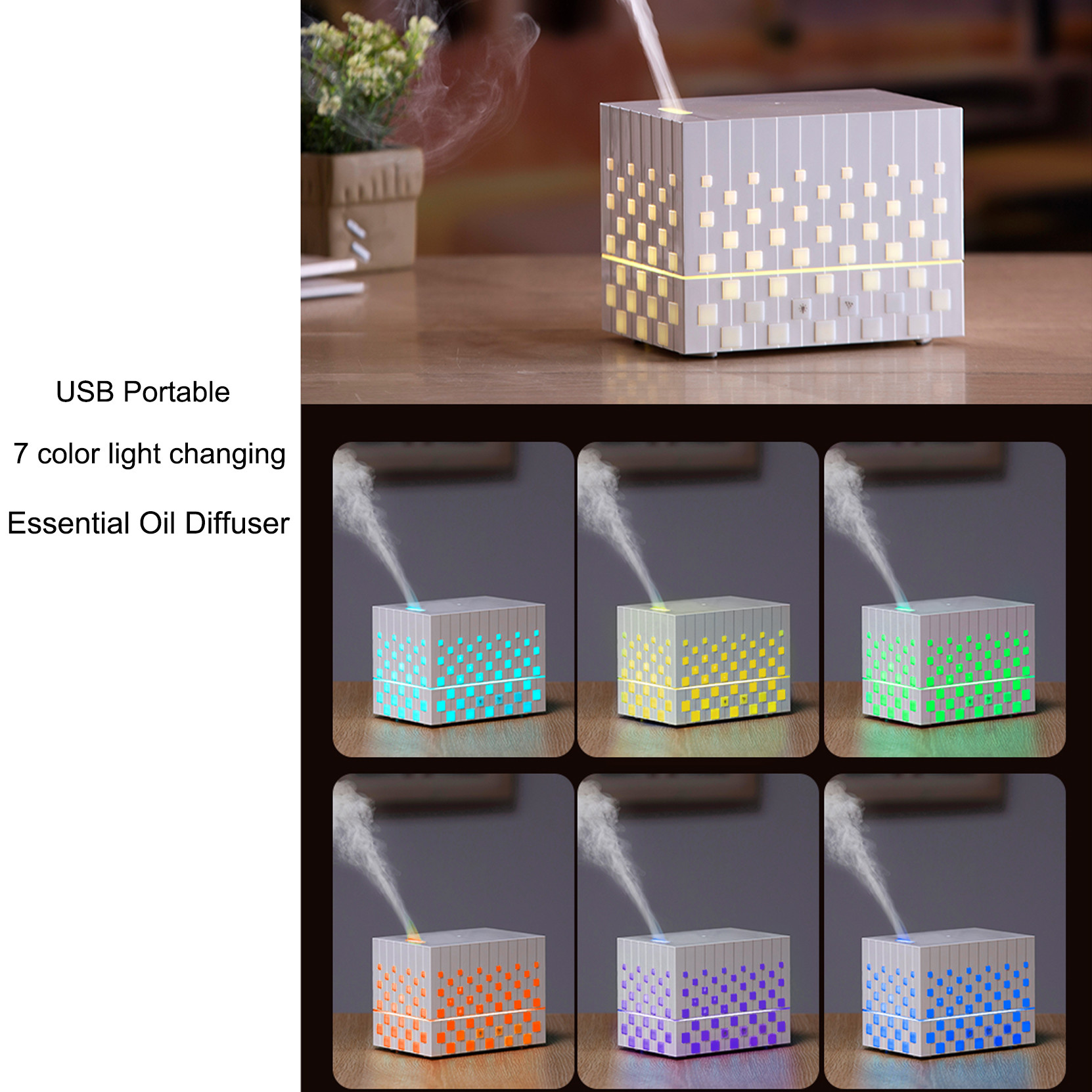 Rubik's Cube Design 220ml Plastic Aroma Diffuser