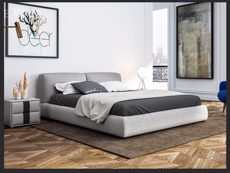Wooden Bed Frames Embedded Double Bed Designs in Wood