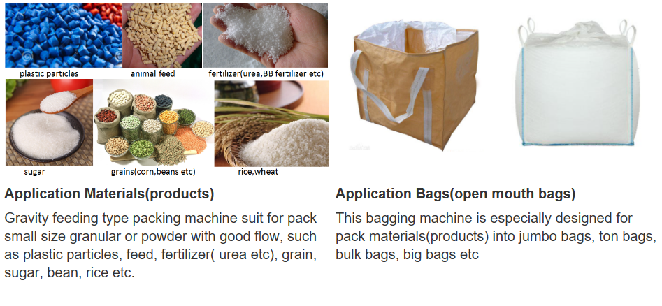 Granule Weighing Jumbo Bag Packing Machine For 1000kg 2000kg Bulk Bag