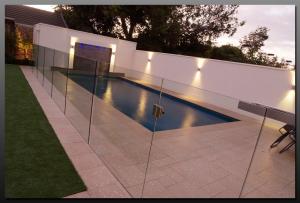 Wholesale Tempered Swimming Pool Glass Fencing , Glass Deck Fencing Blue from china suppliers