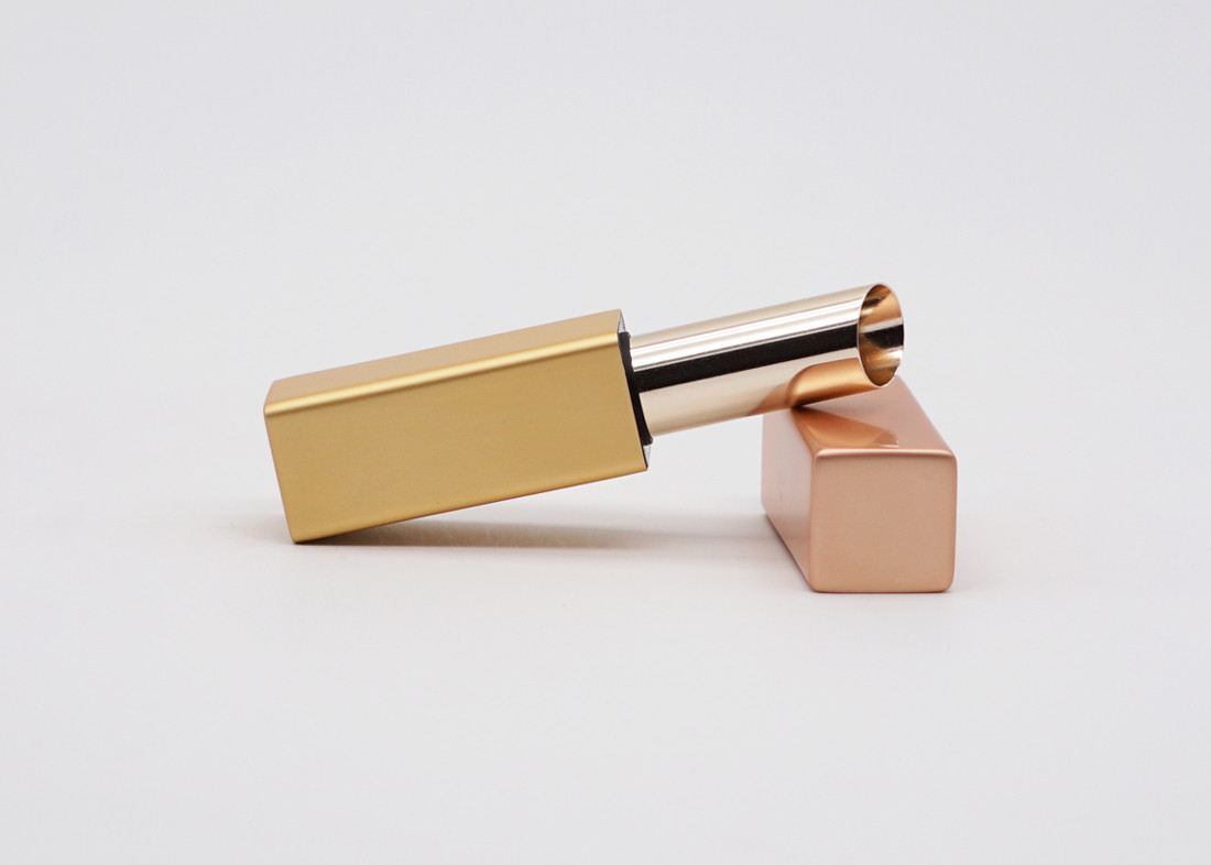 Gold Square Vintage Metal Aluminum Lip Balm Tube Bulk