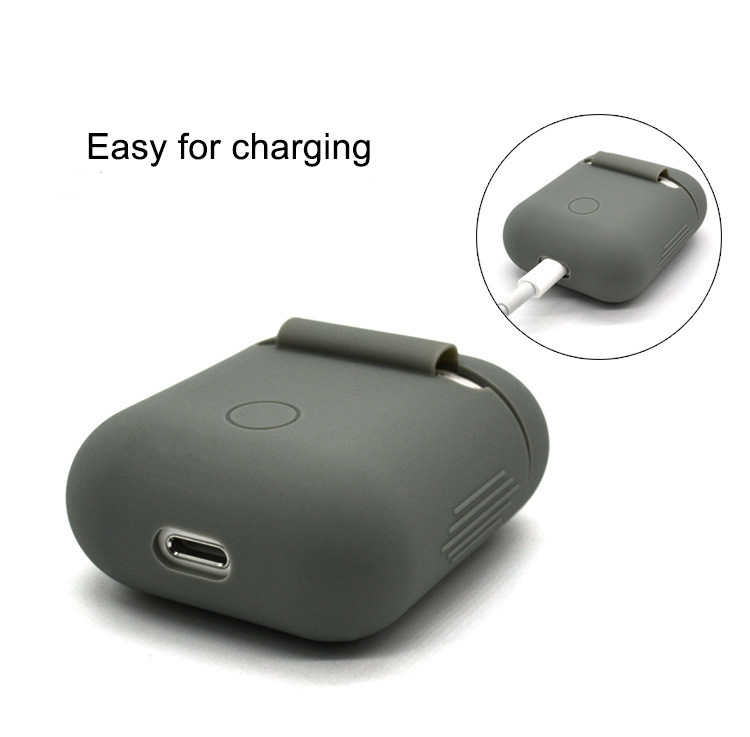 Silicone Protective Shockproof Wireless Charging Earbuds Case Cover Skin Compatible for Apple AirPods 1 & 2