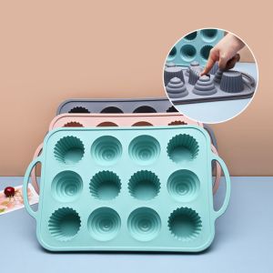 Wholesale Non Sticky 12 Cavity Silicone Mini Cupcake Molds from china suppliers