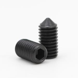 Wholesale SGS Approved Grade 12.9 Black Zinc Steel Hexagon Socket Cone Point Set Screws for Secure Fastening from china suppliers