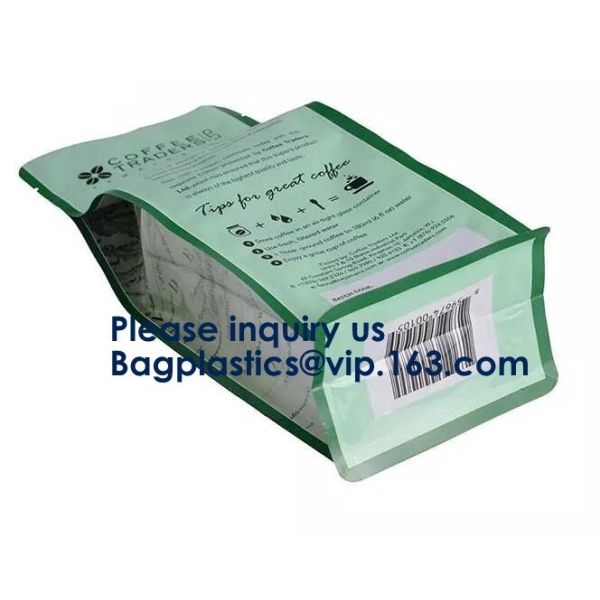 Oxo-Degradable stand up pouches Coffee Bags Stand Up Pouch With Valve Side Gusset Bag with Valve Flat Bottom Pouch with