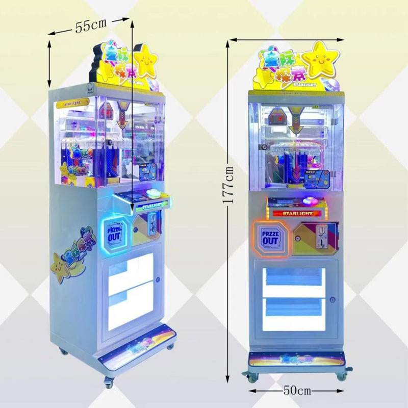 PlayFun Factory Wholesale Coin Operated Poke 2 Players Win Twin Lucky Clip Keychain Prize Vending Game Machine