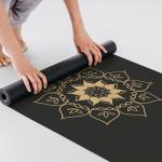 Custom Wholesale Hot Gold Stamping UV Printing Natural Rubber Black PU Yoga Mats