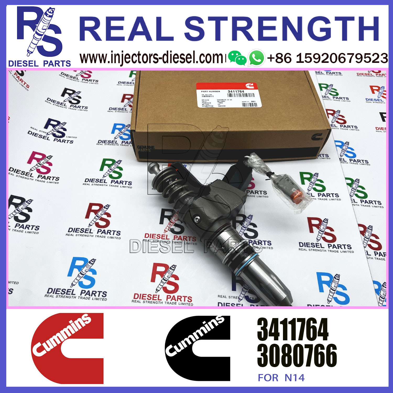 Diesel Engine Spare Parts Common Rail Fuel Injector 3411764 3411767 For Cummins Engine N14