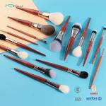 29 Pieces Brass Ferrule Cosmetic Makeup Brush Set Wooden Handle