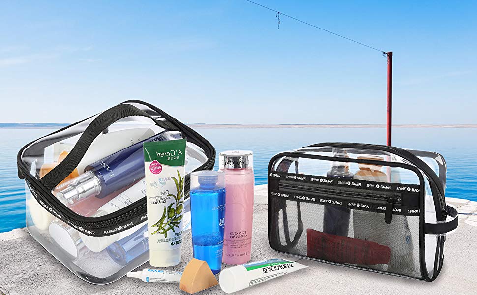 clear toiletry bag