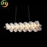 French Luxury Floral Chandelier Modern Designer Pendant Light for Dining Room ,