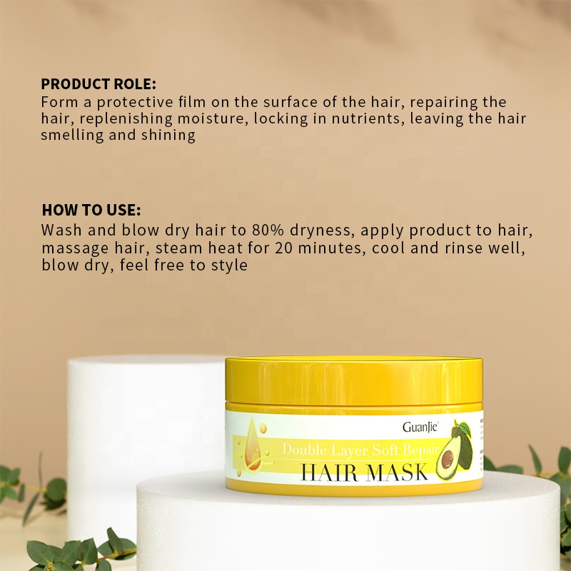 Private Label Natural Avocado Argan Oil Protein Hair Mask for Repairing Damaged Hair