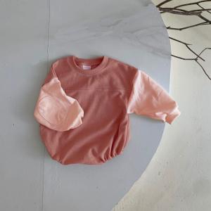 Wholesale Infant Colorblock Long Sleeve Romper French Terry 100% Cotton New Born Rompers from china suppliers