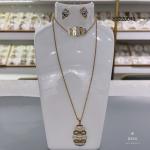 Bee Nest Rhinestone Necklace Bracelet Set K Gold Plated Stainless Steel Jewelry