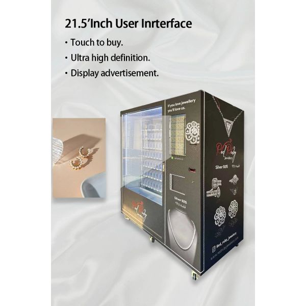 Smart Jewelry Vending Machine with 21.5 Inch Touch Screen Android 11 OS and WIFI 3G/4G SIM Card LAN Connectivity