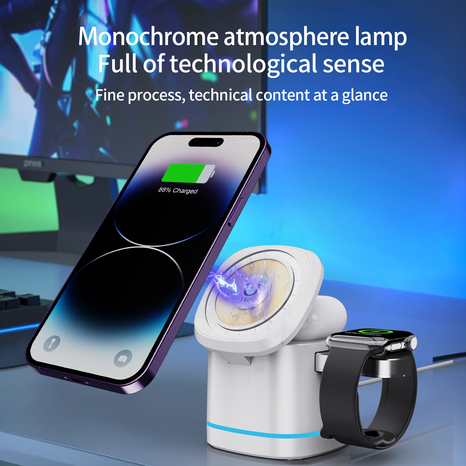 Convenient Multifunction Wireless Charger within 6mm Transmission Distance