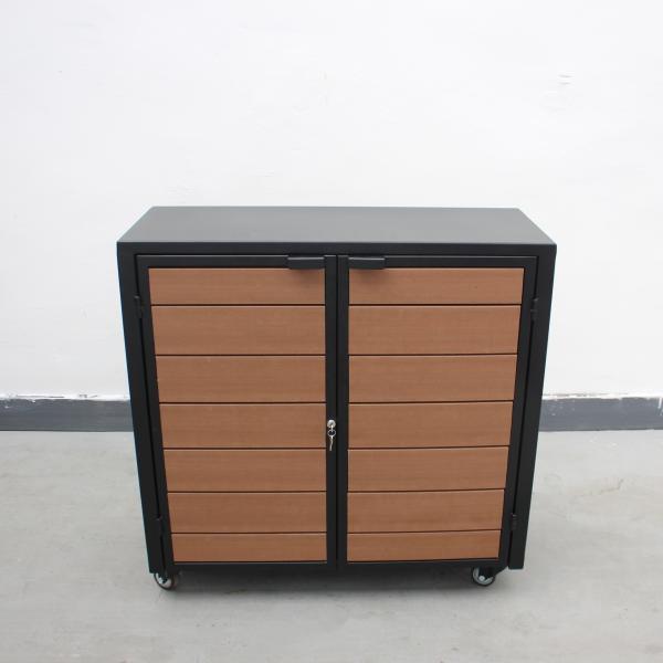 Durable Waterproof Recycling Outdoor Bins Steel HDPE Plastic Wood Material For