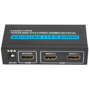Wholesale Black 3D 3840x2160 60Hz 2x1 HDMI 4K Switcher from china suppliers
