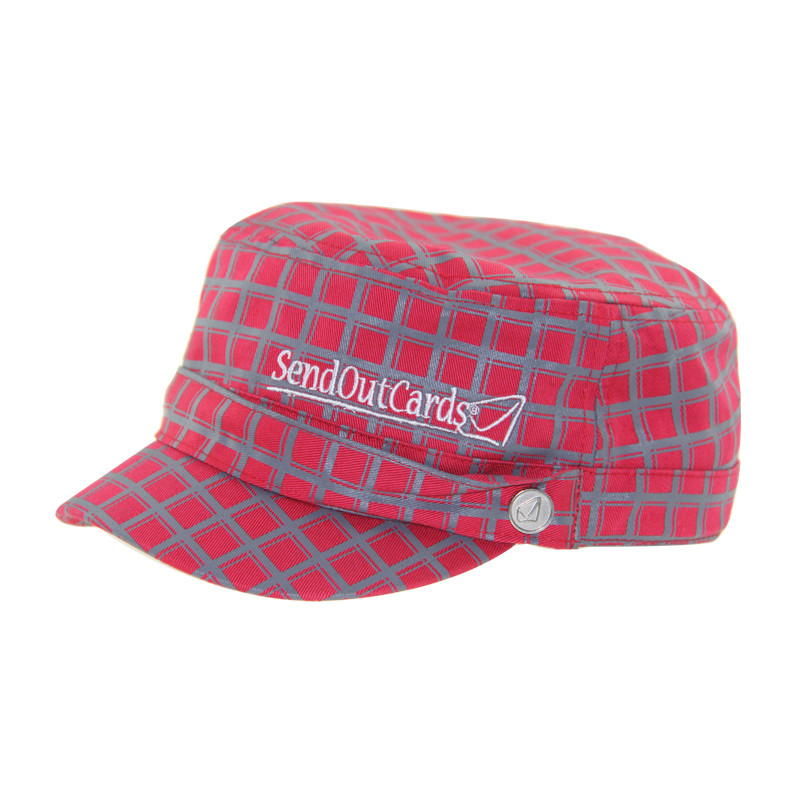 Custom Printing Embroidery Red Military Cadet Cap Curved Brim Type