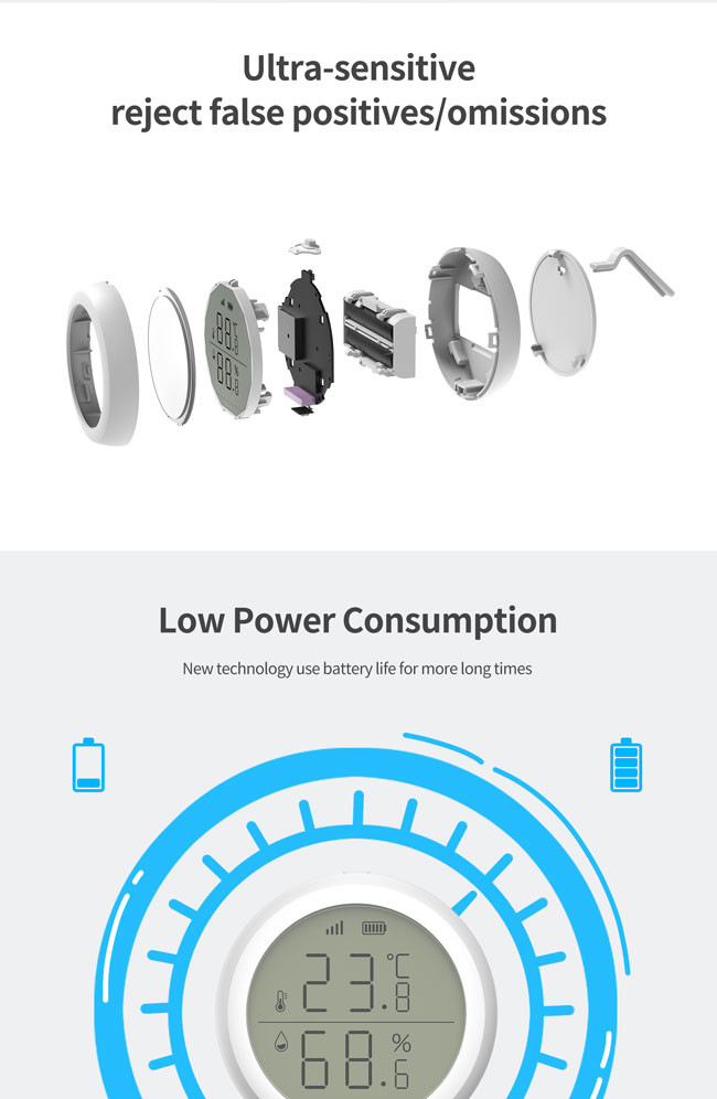 FCC Zigbee Temperature Sensor Home Assistant 3% Humidity Tolerance
