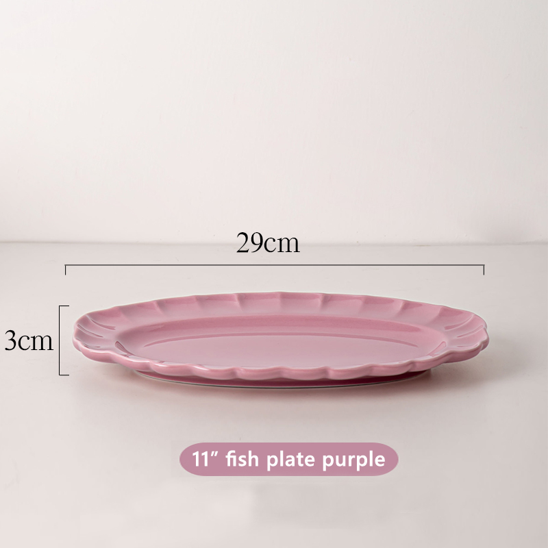Long Plates Modern Ceramic Oval Plates For Restaurant Nordic Porcelain Tableware Set