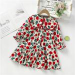 Spring Children'S Rose Dress Long Sleeved Girls Princess Dress