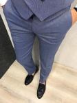 70% Wool 30% Poly Blue Groom Tuxedo Suit For Wedding