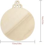 Natural Wood Slices, DIY Wooden Christmas Ornaments Unfinished Predrilled Wood
