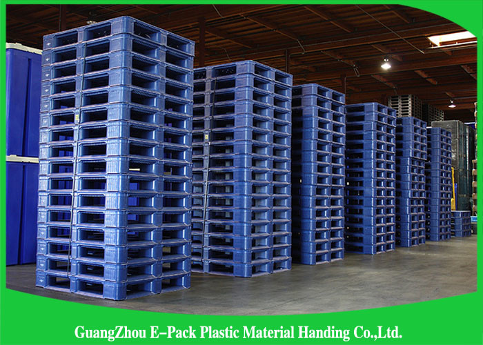 Euro Type Heavy Duty Plastic Pallets Single Face For Food Industry Warehouse