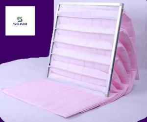 Wholesale Melt Blown Synthetic 595mm Air Purifier Filters , F7 Bag Filter Yellow from china suppliers