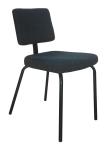 Black Shell Fabric Upholstered Dining Chairs , Steel Tube Modern Dining Chair