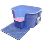 Purple Blue Semi Closed Litter Box Anti Splash Open Cat Litter Tray