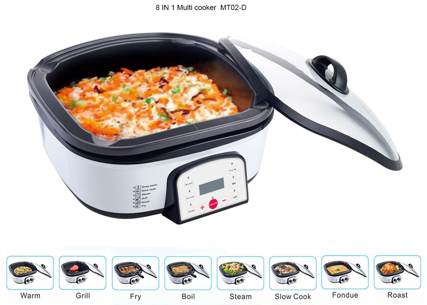 Steaming Electric Multi Cooker , All Purpose Cooker Variable Temperature Controls Smokless
