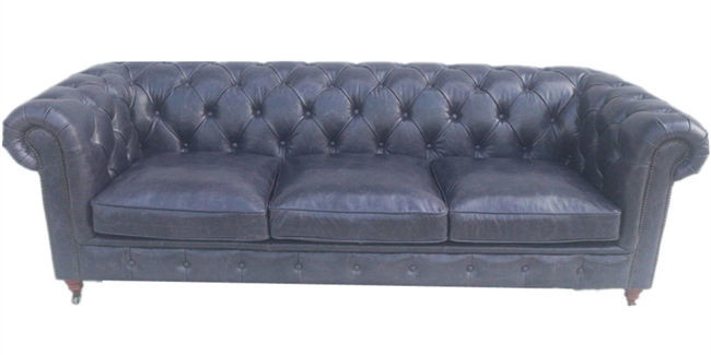 Grey Vintage Leather Chesterfield Sofa With 1/2/3/4 Seater