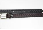Vintage Buckle Womens Genuine Leather Belt Embossing Rhombus Pattern
