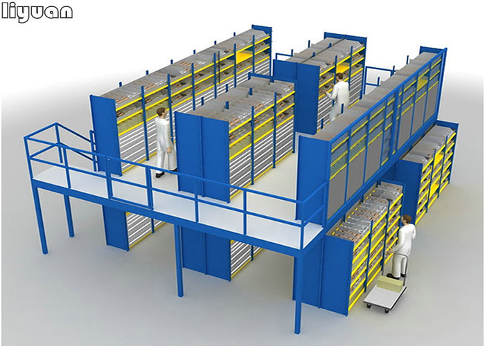Steel Platform Mezzanine Racking System Powder Coated / Galvanized Finish 3D design
