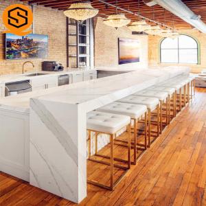 Wholesale Marble Stone Coffee Shop Bar Counter I Shape Hygienic Antibacterial from china suppliers