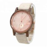 Water Proof Black Sandalwood Marble Face Watch With Natural Cork Straps