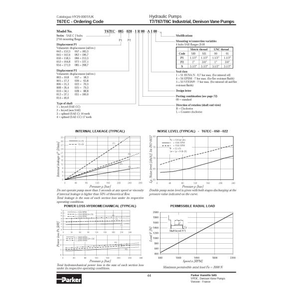 054-45273-0 T67EC-062-B31-1R00-A100 Industrial Hydraulic Pumps T67EC