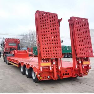 Wholesale Lowbed Semi Trailers with Slope for Heavy Machines Low Bed Trailer Truck Trailer from china suppliers
