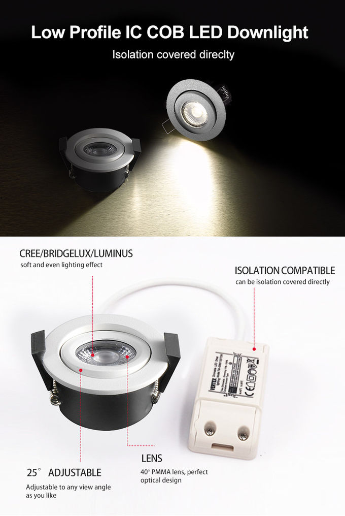 Ceiling Recessed IP44 Tilt LED Downlight 6w COB Led Downlight
