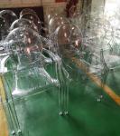 Clear Transparent Banquet Ghost Chair Armless Stacking Accent Chair with Oval