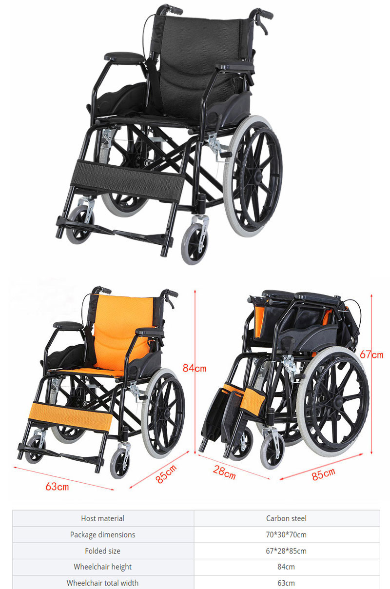 Steel Medical Transport Wheelchair Folding Basic Manual Wheelchair For Patient CE Approved
